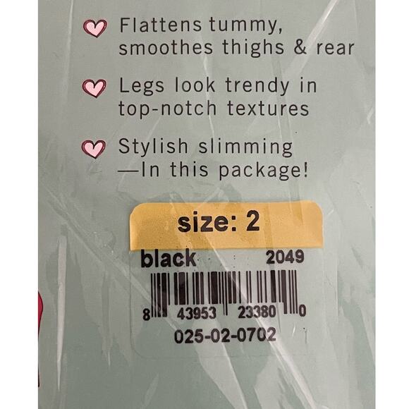 SPANX Assets Shaping Tights Textured Wish Bone Black Size 2 NEW - Picture 3 of 8